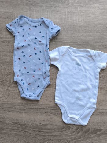 Lot de deux bodies manches courtes 6 mois