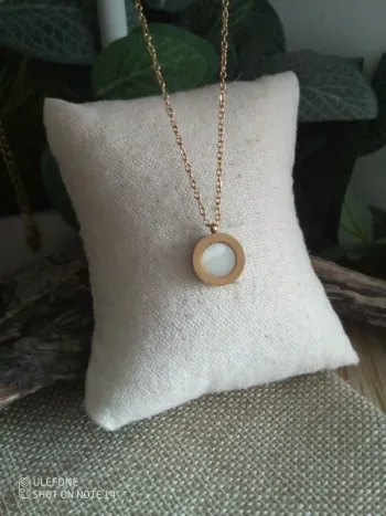 Collier médaillon réversible acier inoxydable