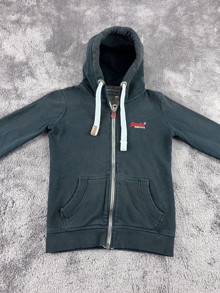 Veste à capuche Superdry avec logo Brodé Orange Label Noire Taille XS - photo numéro 6