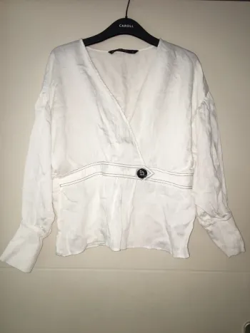 Haut blanc blouse manches longues Zara taille M