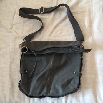 Sac bandoulière besace Esprit gris / vert