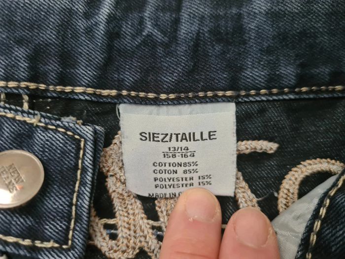 Jeans fille University écrit à l'arrière, pantacourt, Taille 13 ans (158 cm) / 14 ans (164 cm) - photo numéro 5