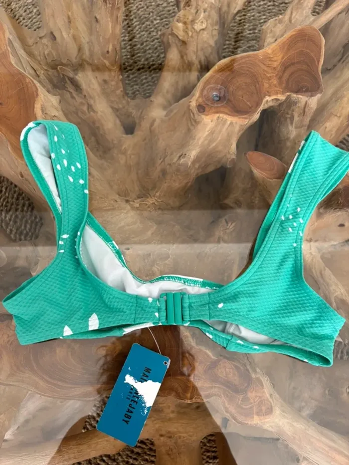 Haut de maillot de bain Maison Lejaby vert blanc 85B - photo numéro 2