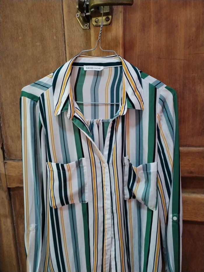 Chemise blanches rayée couleurs - photo numéro 3