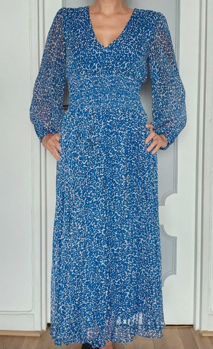 Robe longue fluide bleue taille 36