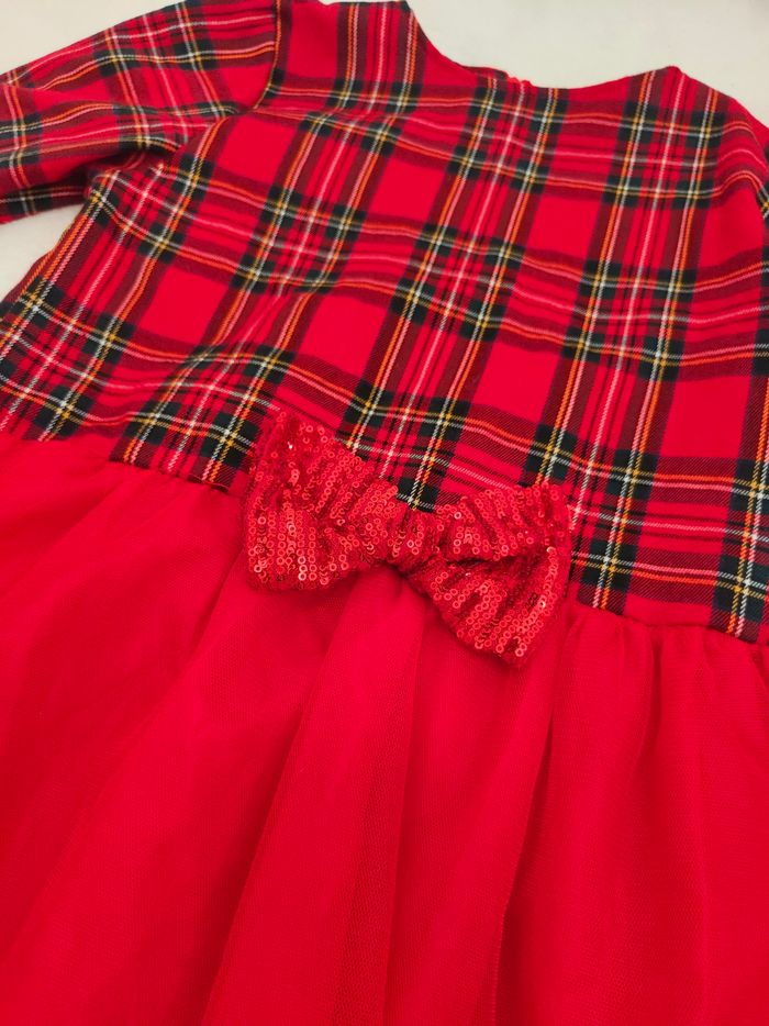 Robe de Noël rouge à carreaux fille - photo numéro 2