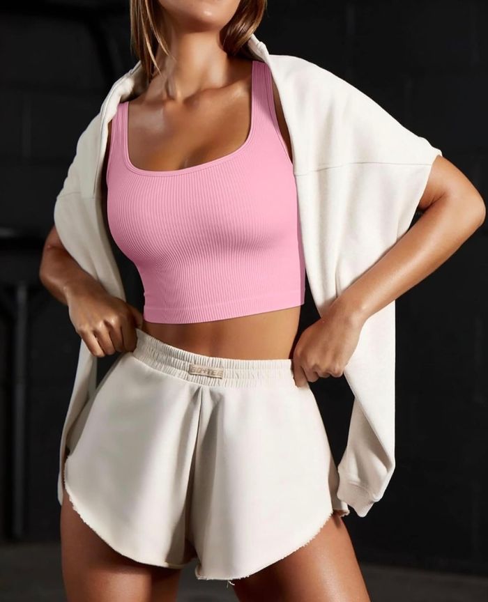 Lot 3 débardeur femme court sport rose blanc noir - photo numéro 4