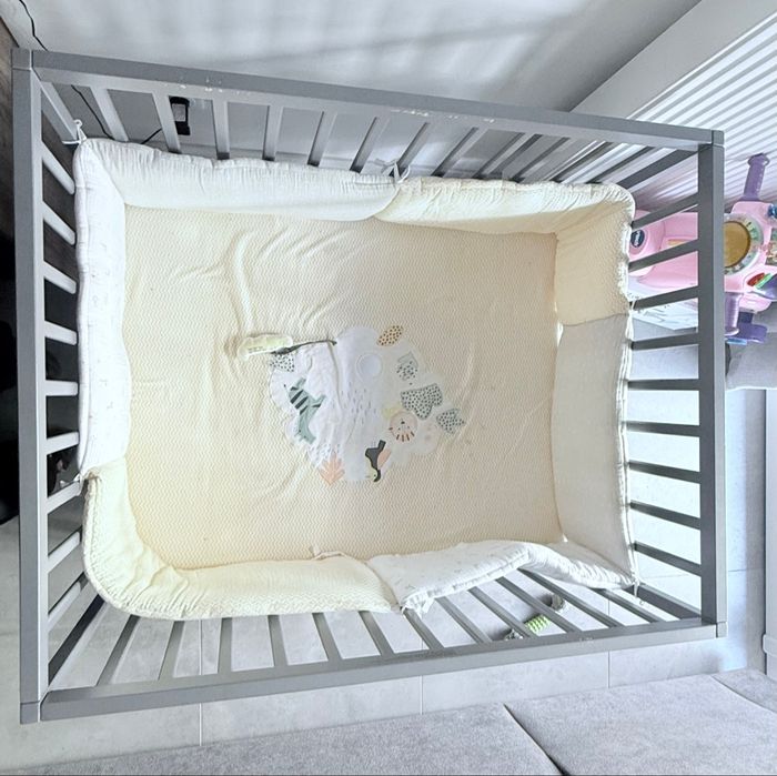 Parc en bois gris flexiparc vertbaudet + accessoires