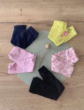 Lot de 5 leggings multimarques fille 12mois