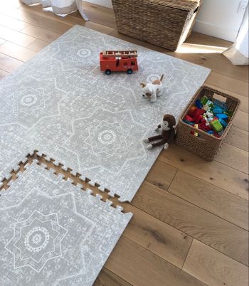 Tapis d’éveil et de jeu pour bébé et enfant en mousse beige 120x180 cm