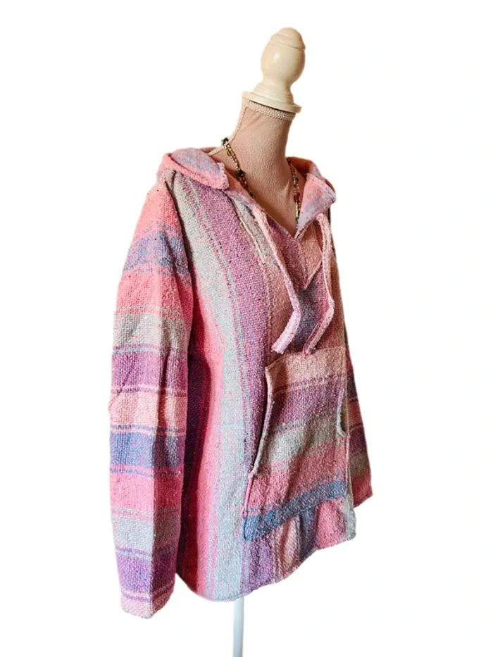 🌸💜Baja Hoodie artisanal boho ethnique Made in Mexico ethnic festival vibes sweat🌸💜 - photo numéro 5