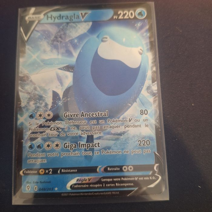 CARTE POKEMON HYDRAGLA V 048/203 🇫🇷 FR 🇫🇷 EVOLUTION CELESTE