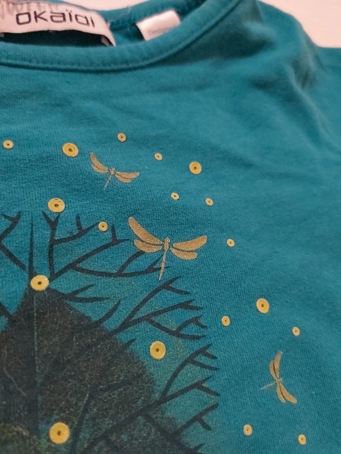 🦋 T-shirt turquoise 3ans - photo numéro 3