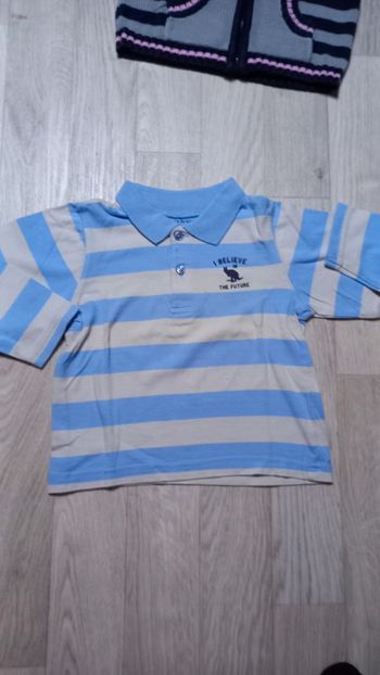 Polo rayé à manches longues