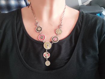 Collier rose/vert comme neuf