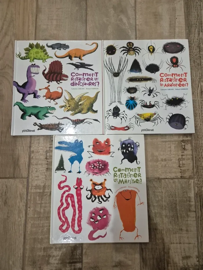 Lot de 3 livres Comment ratatiner les dinosaures / les araignées / les monstres ?