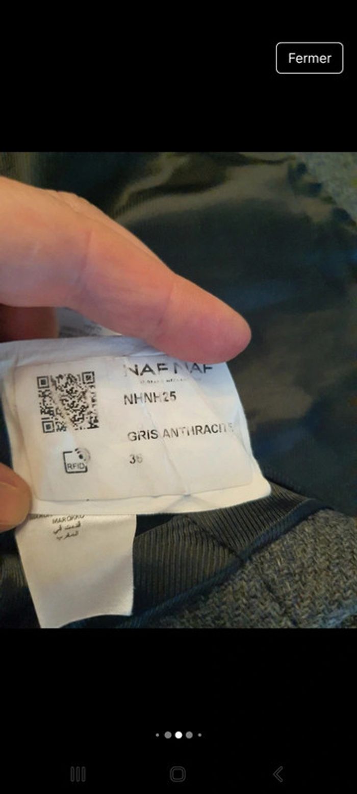 Jolie Manteau gris anthracite Naf Naf taille 36 - photo numéro 12