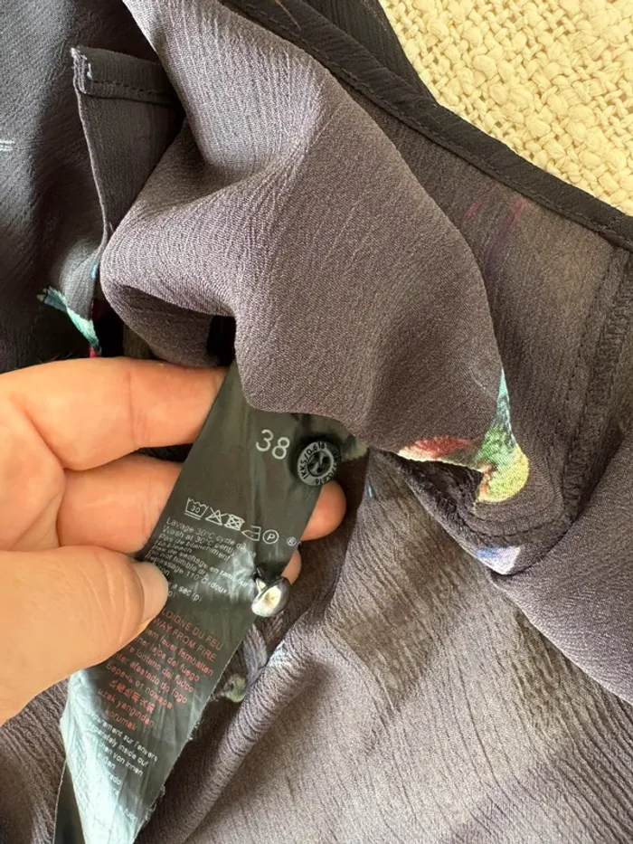 Chemise IKKS, colorée, motif oiseaux, taille 38 - photo numéro 5