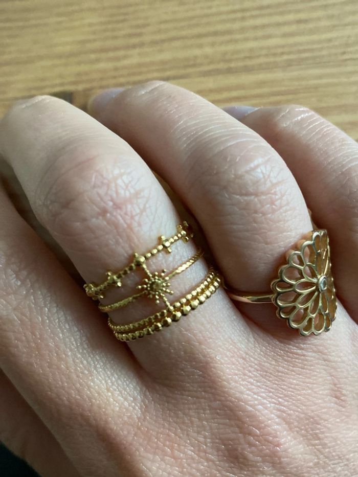 Bague dorée acier inoxydable réglable - photo numéro 4