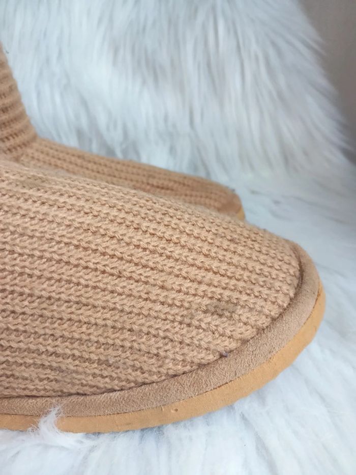 Bottes fourrées en tricot Camel clair P38 - photo numéro 5