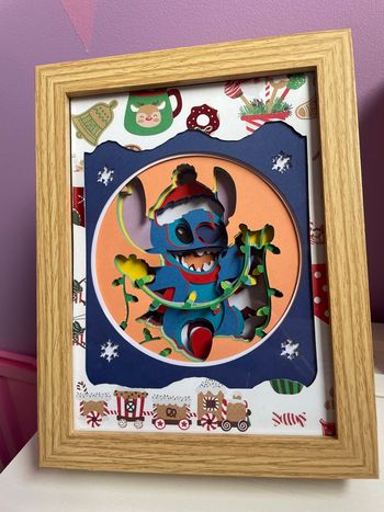 Cadre 3D Stitch Noël