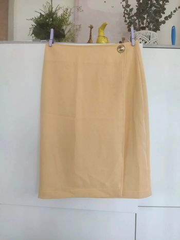 Jupe tailleur portefeuille jaune