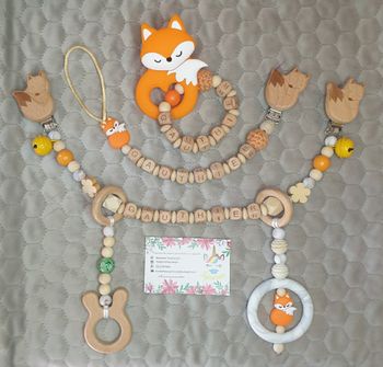 Attache tétine + Hochet + Arche Renard