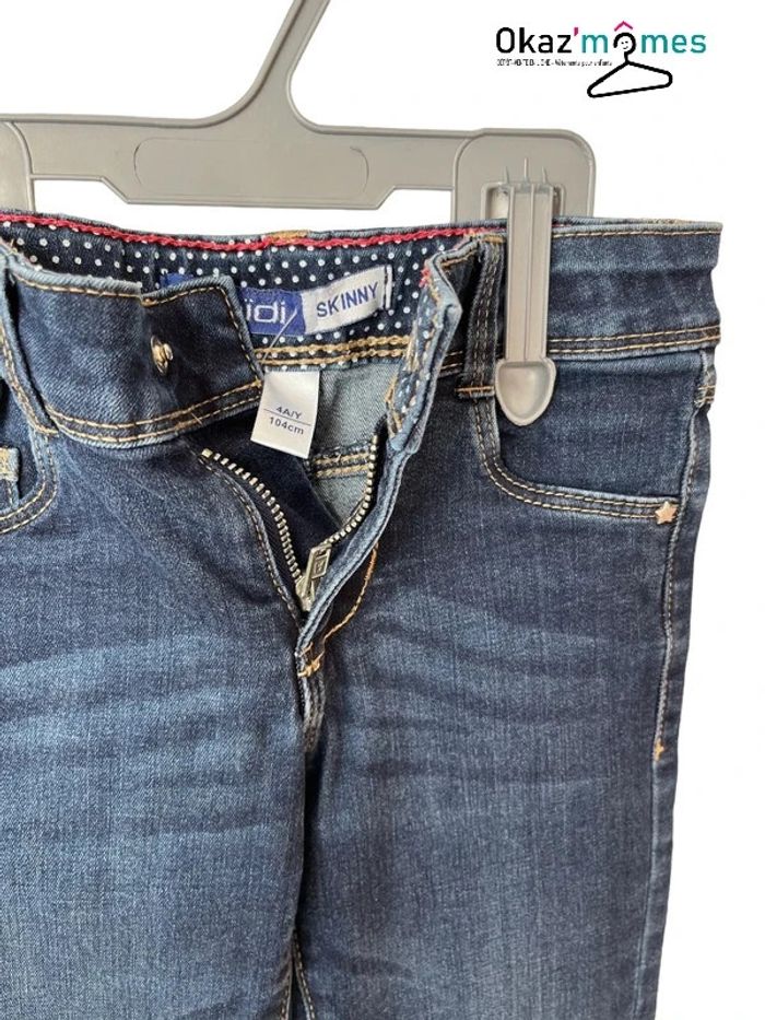 Jean fille stretch coupe “Skinny” bleu denim - Okaïdi 4 ans (104cm) - photo numéro 2
