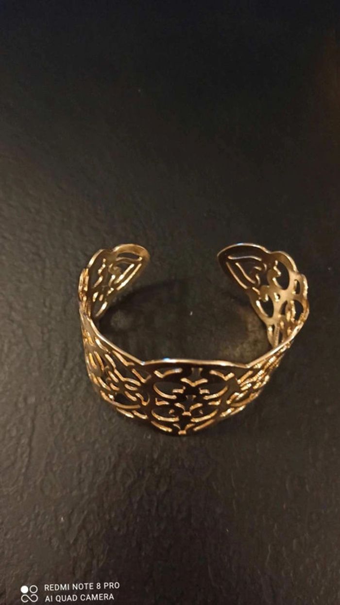 Bracelet manchette dore ajustable - photo numéro 7