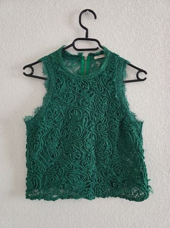 Top dentelle vert zara taille s