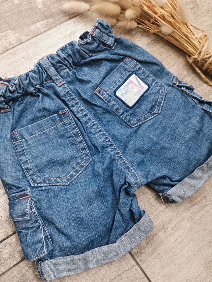 🌺Joli short jean cargo vintage 6mois bleu - photo numéro 7