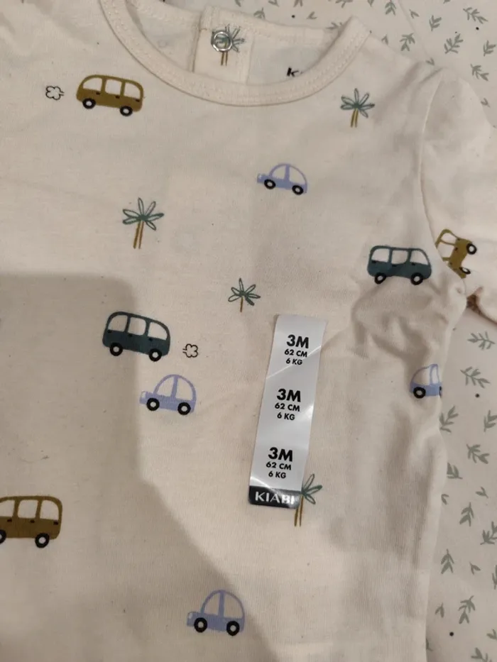 Pyjama coton 3 mois neuf beige - photo numéro 2