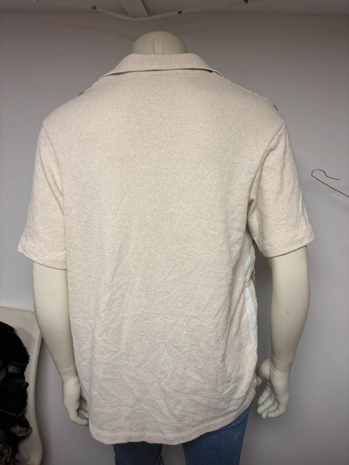 Chemise Zara Manche Courte en Coton Éponge - Taille L - Beige et Taupe - photo numéro 10