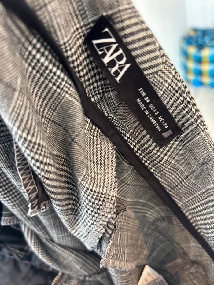 Pantalon Zara prince de galles coupe droite - photo numéro 6