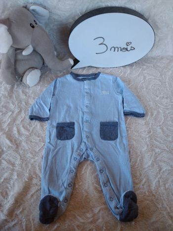 Pyjama grenouillère été léger Garçon 3 mois Kiabi 100% coton