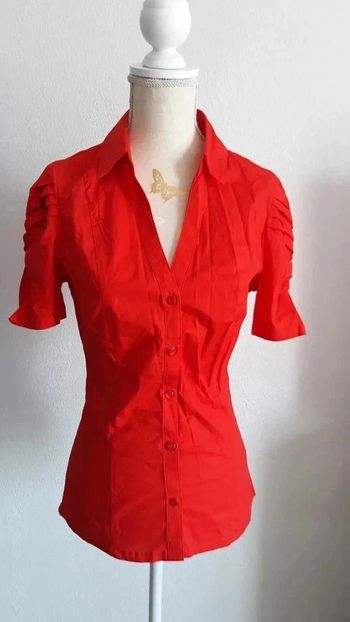 chemisier rouge et boléro noir taille 38 Jennyfer