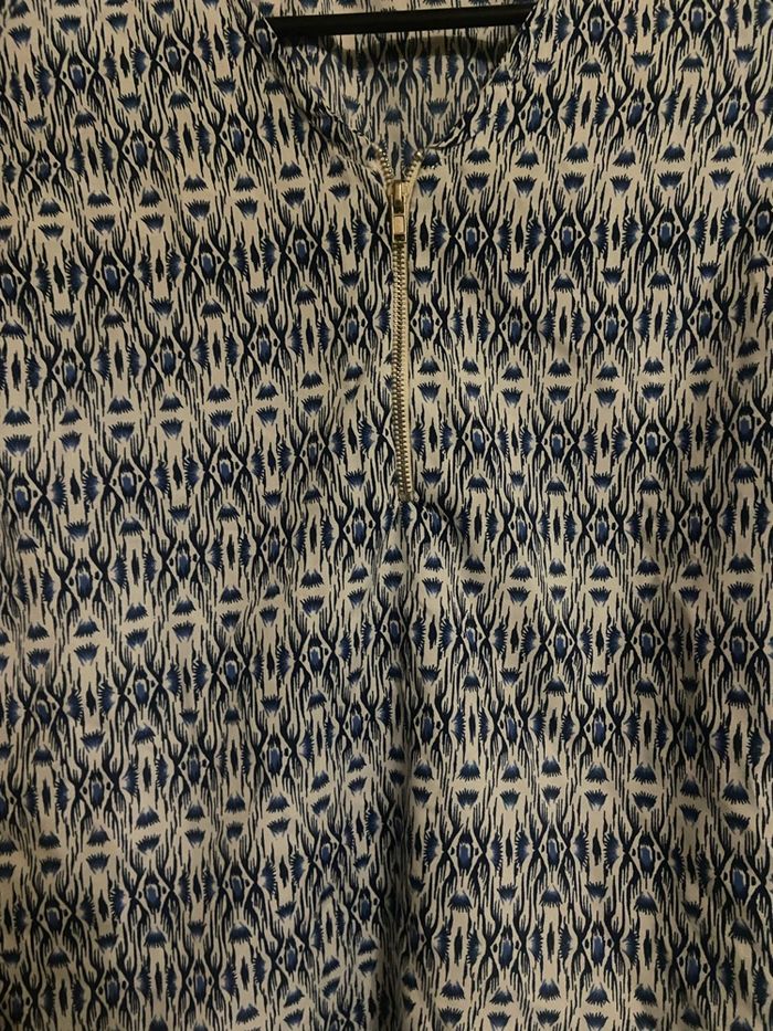 Haut à motifs »Mim »bleus et blancs - photo numéro 2