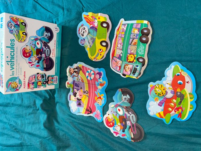 boite de 5 Puzzles les véhicules 3 ans et +