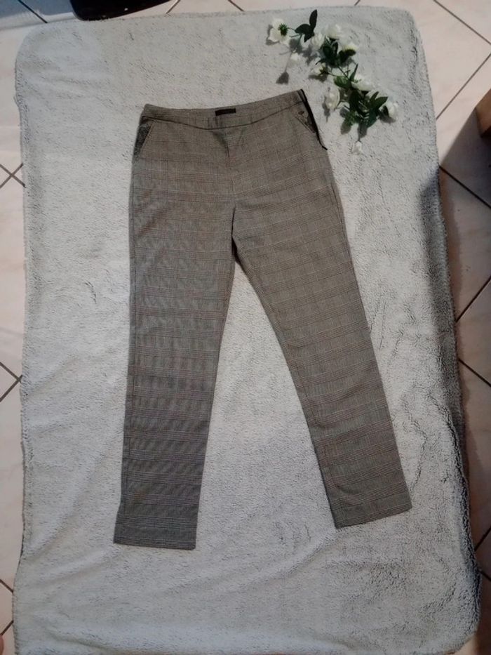 Pantalon cigarette 40 carreaux prince de galles c76 - photo numéro 9