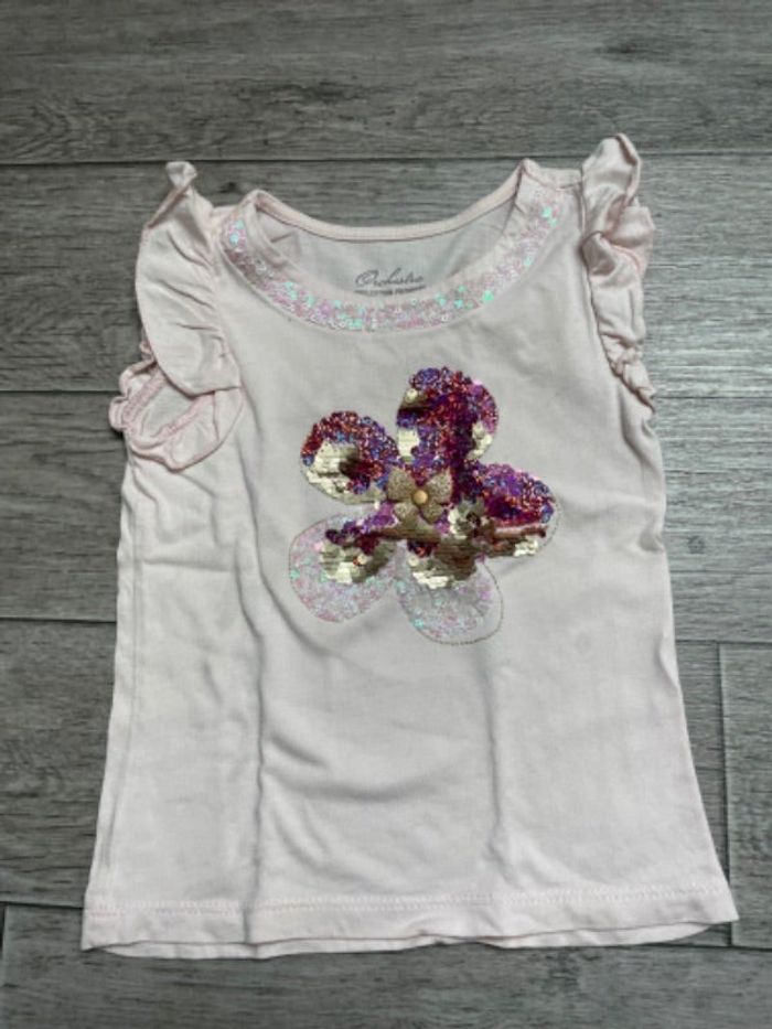 T-shirt rose pastel à volants Orchestra 3 ans