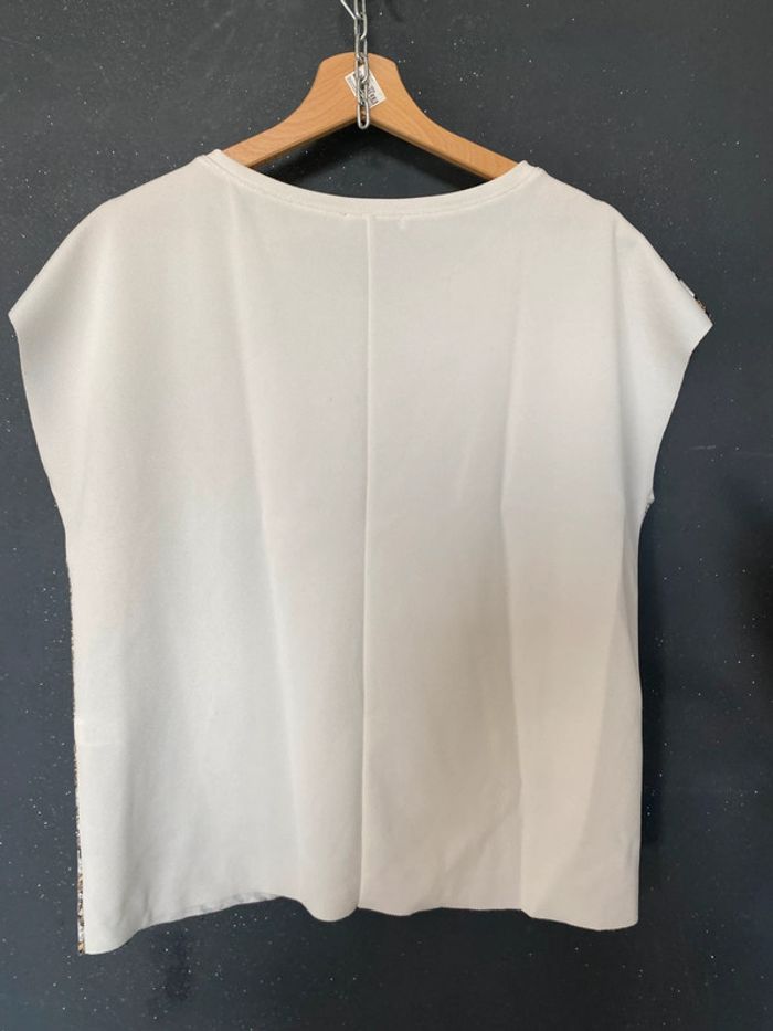 Top blouse 36/38 à reflets dorés forme loose - photo numéro 4