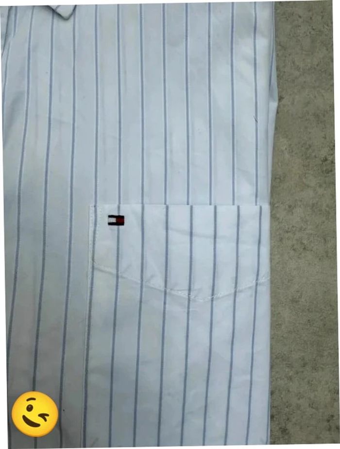 Chemise Tommy Hilfiger manche longue Taille XL blanc Homme Men CHE84 - photo numéro 2