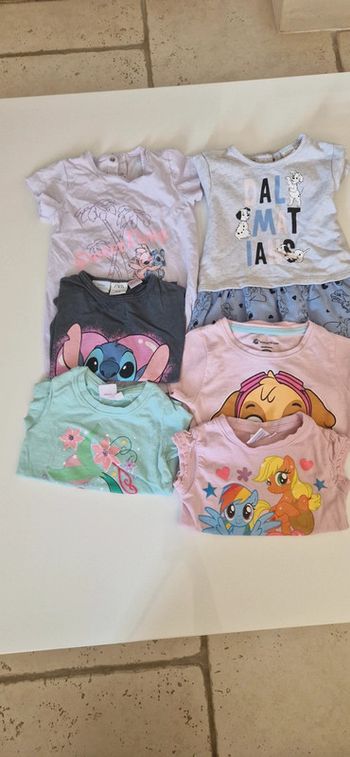 Lot 24 mois disney stitch ariel sirène Stella paw patrol