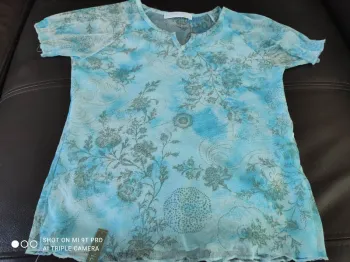 Tee shirt voilage Lorie Lisa rose 12 ans
