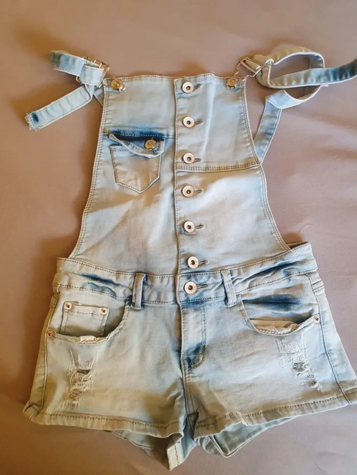 Combishort jean 12 ans