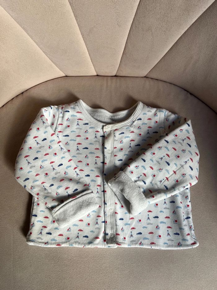 Gilet mixte doublé éponge à pressions 18 mois - Petit Bateau - photo numéro 2