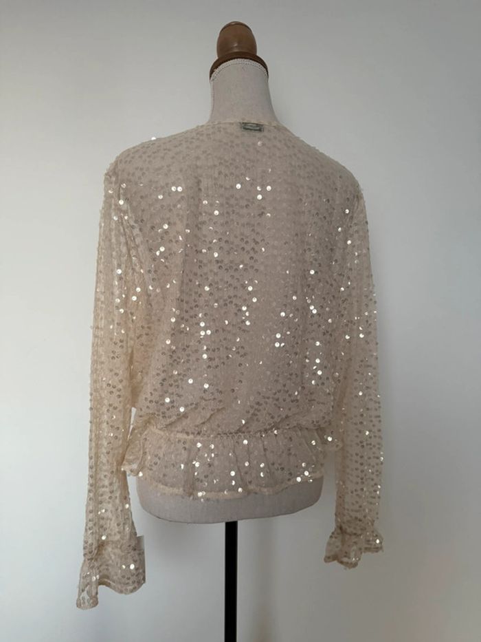Haut blouse sequin chemise camisa Folder Camicia overhemd festa fest fête pimkie blusa T-shirt - photo numéro 4