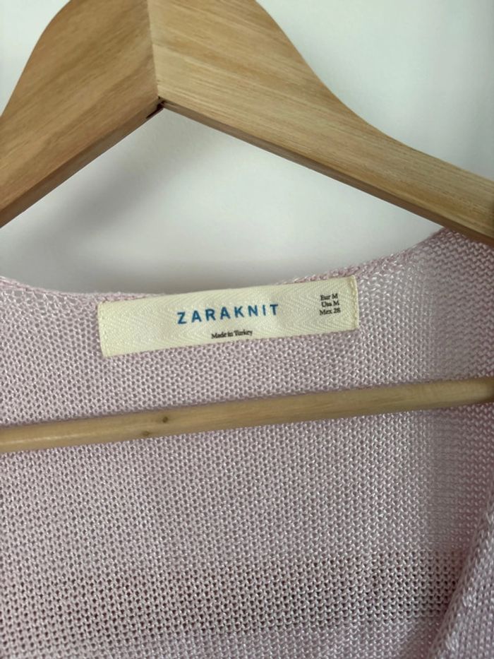 t-shirt rose pale zara knit taille M - photo numéro 2