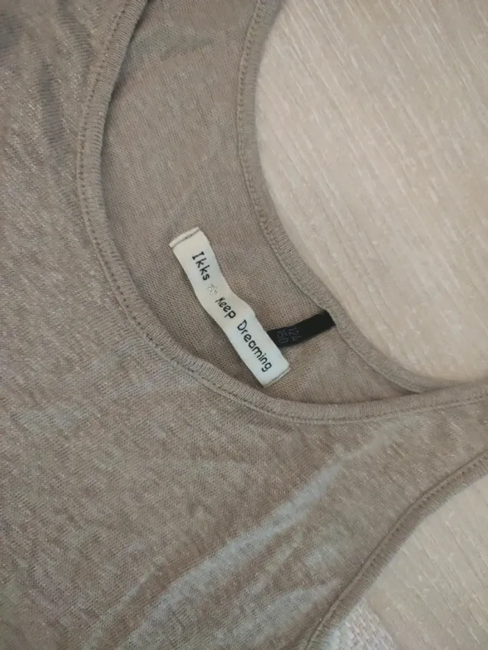 Débardeur beige paillettes IKKS 12 ans - photo numéro 3