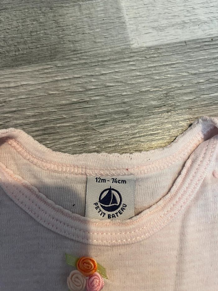 Body rose MC Petit Bateau bébé fille 12 mois - photo numéro 2